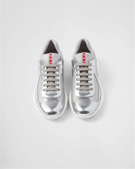 prada silver low tops